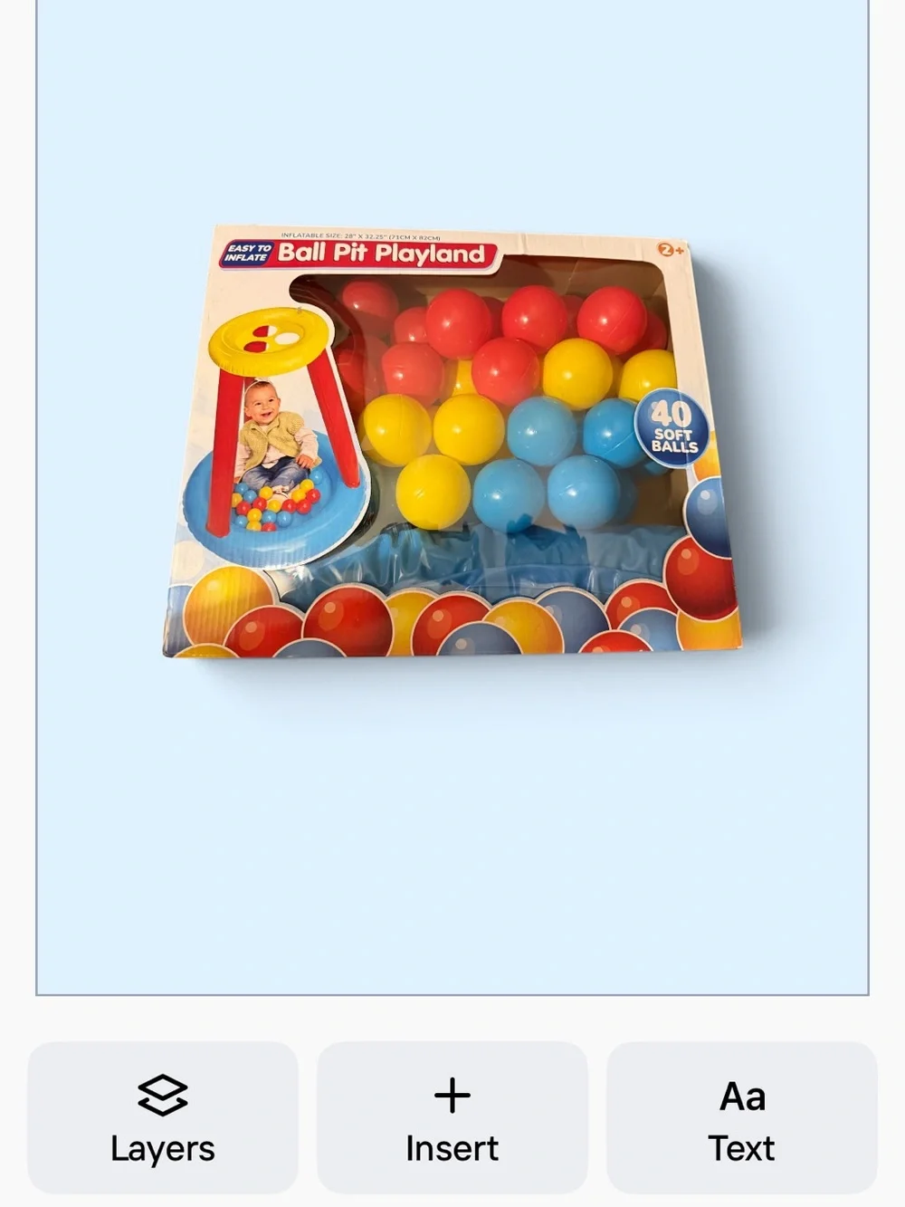 Inflatable Ball Pit Playland ~ 40 Soft Balls~ Activity Center ~ Indoor & Outdoor